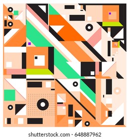 Trendy geometric elements memphis greeting cards design. Retro style texture, pattern and elements. Modern abstract design poster and cover template