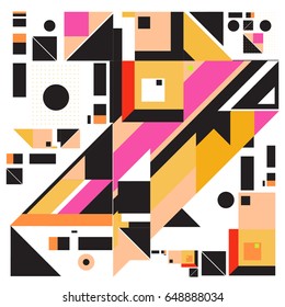Trendy geometric elements memphis greeting cards design. Retro style texture, pattern and elements. Modern abstract design poster and cover template