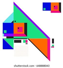Trendy geometric elements memphis greeting cards design. Retro style texture, pattern and elements. Modern abstract design poster and cover template