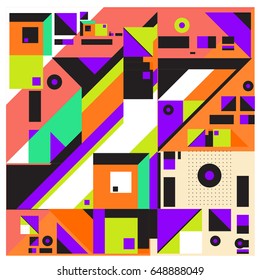 Trendy geometric elements memphis greeting cards design. Retro style texture, pattern and elements. Modern abstract design poster and cover template
