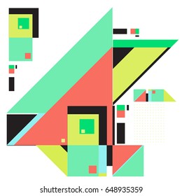 
Trendy geometric elements memphis greeting cards design. Retro style texture, pattern and elements. Modern abstract design poster and cover template
