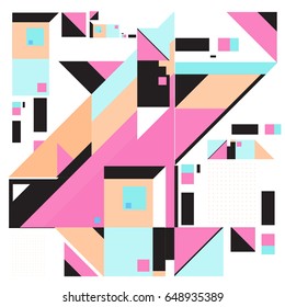 
Trendy geometric elements memphis greeting cards design. Retro style texture, pattern and elements. Modern abstract design poster and cover template
