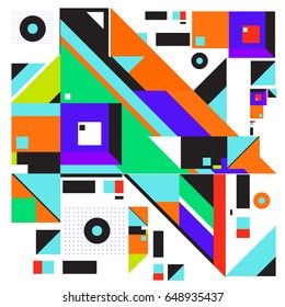 
Trendy geometric elements memphis greeting cards design. Retro style texture, pattern and elements. Modern abstract design poster and cover template
