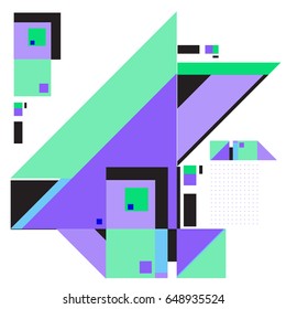 
Trendy geometric elements memphis greeting cards design. Retro style texture, pattern and elements. Modern abstract design poster and cover template
