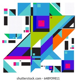 Trendy geometric elements memphis greeting cards design. Retro style texture, pattern and elements. Modern abstract design poster and cover template