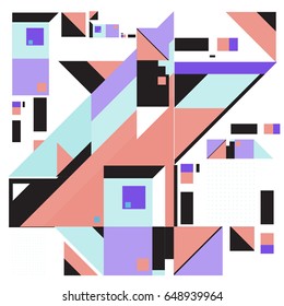 Trendy geometric elements memphis greeting cards design. Retro style texture, pattern and elements. Modern abstract design poster and cover template
