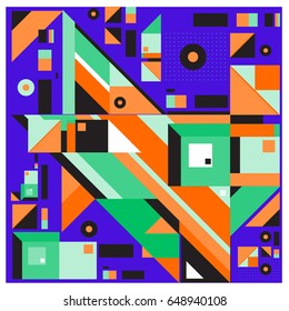 Trendy geometric elements memphis greeting cards design. Retro style texture, pattern and elements. Modern abstract design poster and cover template