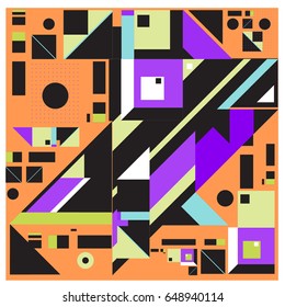 Trendy geometric elements memphis greeting cards design. Retro style texture, pattern and elements. Modern abstract design poster and cover template