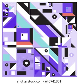 Trendy geometric elements memphis greeting cards design. Retro style texture, pattern and elements. Modern abstract design poster and cover template