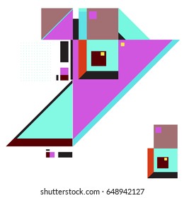 Trendy geometric elements memphis greeting cards design. Retro style texture, pattern and elements. Modern abstract design poster and cover template