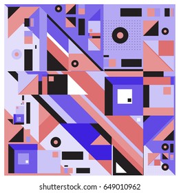 Trendy geometric elements memphis greeting cards design. Retro style texture, pattern and elements. Modern abstract design poster and cover template