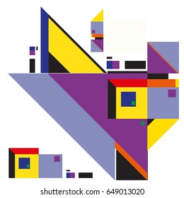Trendy geometric elements memphis greeting cards design. Retro style texture, pattern and elements. Modern abstract design poster and cover template