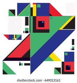 Trendy geometric elements memphis greeting cards design. Retro style texture, pattern and elements. Modern abstract design poster and cover template
