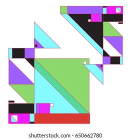 Trendy geometric elements memphis greeting cards design. Retro style texture, pattern and elements. Modern abstract design poster and cover template