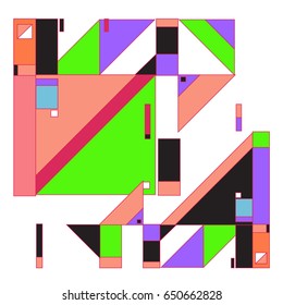 Trendy geometric elements memphis greeting cards design. Retro style texture, pattern and elements. Modern abstract design poster and cover template