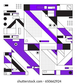 Trendy geometric elements memphis greeting cards design. Retro style texture, pattern and elements. Modern abstract design poster and cover template