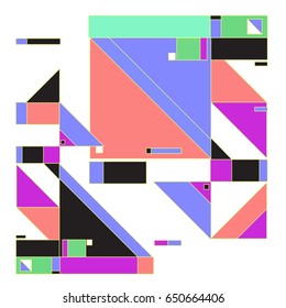 Trendy geometric elements memphis greeting cards design. Retro style texture, pattern and elements. Modern abstract design poster and cover template
