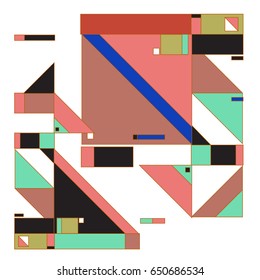 Trendy geometric elements memphis greeting cards design. Retro style texture, pattern and elements. Modern abstract design poster and cover template