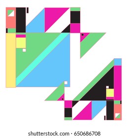 Trendy geometric elements memphis greeting cards design. Retro style texture, pattern and elements. Modern abstract design poster and cover template