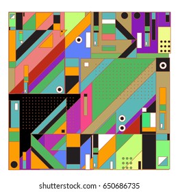 Trendy geometric elements memphis greeting cards design. Retro style texture, pattern and elements. Modern abstract design poster and cover template