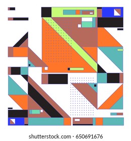 Trendy geometric elements memphis greeting cards design. Retro style texture, pattern and elements. Modern abstract design poster and cover template