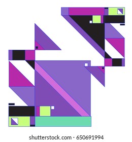 Trendy geometric elements memphis greeting cards design. Retro style texture, pattern and elements. Modern abstract design poster and cover template