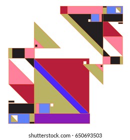 Trendy geometric elements memphis greeting cards design. Retro style texture, pattern and elements. Modern abstract design poster and cover template