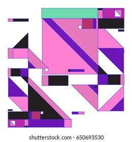 Trendy geometric elements memphis greeting cards design. Retro style texture, pattern and elements. Modern abstract design poster and cover template