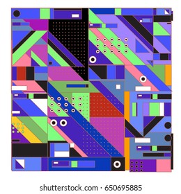 Trendy geometric elements memphis greeting cards design. Retro style texture, pattern and elements. Modern abstract design poster and cover template