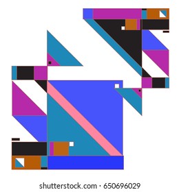 Trendy geometric elements memphis greeting cards design. Retro style texture, pattern and elements. Modern abstract design poster and cover template