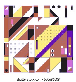 Trendy geometric elements memphis greeting cards design. Retro style texture, pattern and elements. Modern abstract design poster and cover template