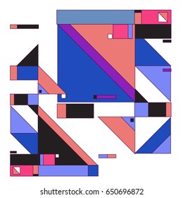 Trendy geometric elements memphis greeting cards design. Retro style texture, pattern and elements. Modern abstract design poster and cover template