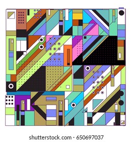 Trendy geometric elements memphis greeting cards design. Retro style texture, pattern and elements. Modern abstract design poster and cover template