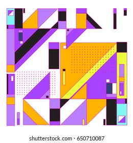 Trendy geometric elements memphis greeting cards design. Retro style texture, pattern and elements. Modern abstract design poster and cover template
