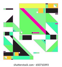 Trendy geometric elements memphis greeting cards design. Retro style texture, pattern and elements. Modern abstract design poster and cover template
