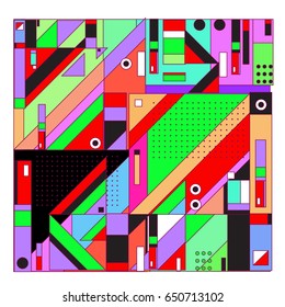 Trendy geometric elements memphis greeting cards design. Retro style texture, pattern and elements. Modern abstract design poster and cover template
