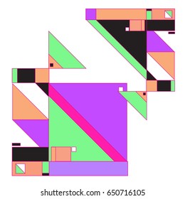 Trendy geometric elements memphis greeting cards design. Retro style texture, pattern and elements. Modern abstract design poster and cover template