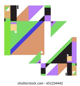 Trendy geometric elements memphis greeting cards design. Retro style texture, pattern and elements. Modern abstract design poster and cover template