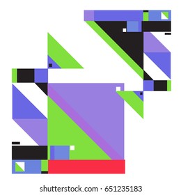Trendy geometric elements memphis greeting cards design. Retro style texture, pattern and elements. Modern abstract design poster and cover template