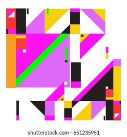 Trendy geometric elements memphis greeting cards design. Retro style texture, pattern and elements. Modern abstract design poster and cover template
