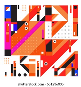 Trendy geometric elements memphis greeting cards design. Retro style texture, pattern and elements. Modern abstract design poster and cover template
