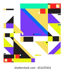 Trendy geometric elements memphis greeting cards design. Retro style texture, pattern and elements. Modern abstract design poster and cover template
