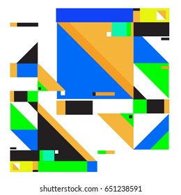Trendy geometric elements memphis greeting cards design. Retro style texture, pattern and elements. Modern abstract design poster and cover template