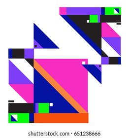 Trendy geometric elements memphis greeting cards design. Retro style texture, pattern and elements. Modern abstract design poster and cover template