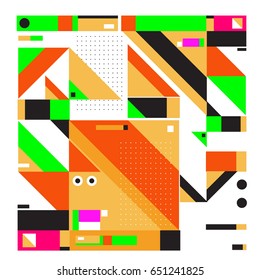 Trendy geometric elements memphis greeting cards design. Retro style texture, pattern and elements. Modern abstract design poster and cover template