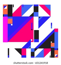 Trendy geometric elements memphis greeting cards design. Retro style texture, pattern and elements. Modern abstract design poster and cover template