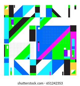 Trendy geometric elements memphis greeting cards design. Retro style texture, pattern and elements. Modern abstract design poster and cover template