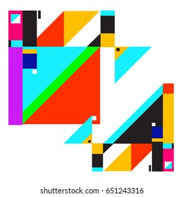 Trendy geometric elements memphis greeting cards design. Retro style texture, pattern and elements. Modern abstract design poster and cover template