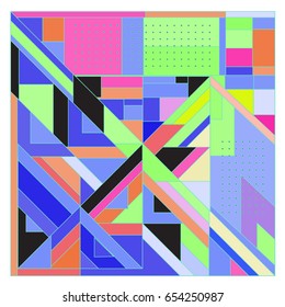 Trendy geometric elements memphis greeting cards design. Retro style texture, pattern and elements. Modern abstract design poster and cover template