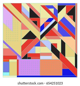 Trendy geometric elements memphis greeting cards design. Retro style texture, pattern and elements. Modern abstract design poster and cover template
